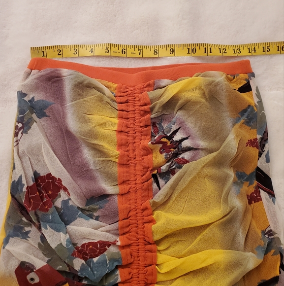 Rare Vintage Jean Paul Gaultier Soleil Parrot Print Mesh Skirt Size Large - Picture 5 of 9